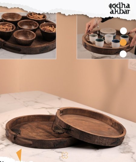 طقم صواني خشبي دائري (AFRICANO 28)