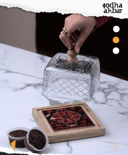  مضيفة مربعة مع غطا زجاجAFGANI 22